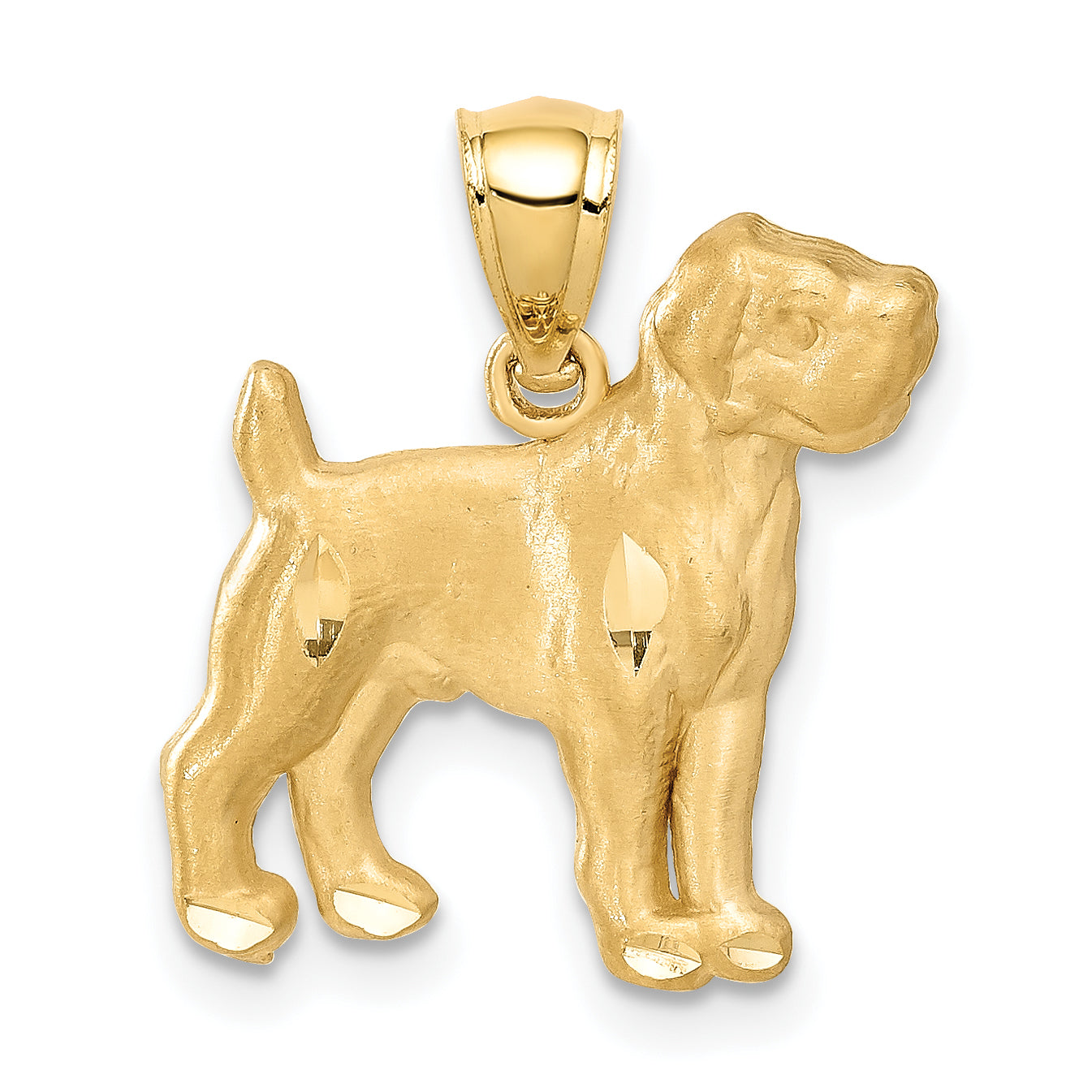 14K Diamond-cut Boxer Pendant Main image