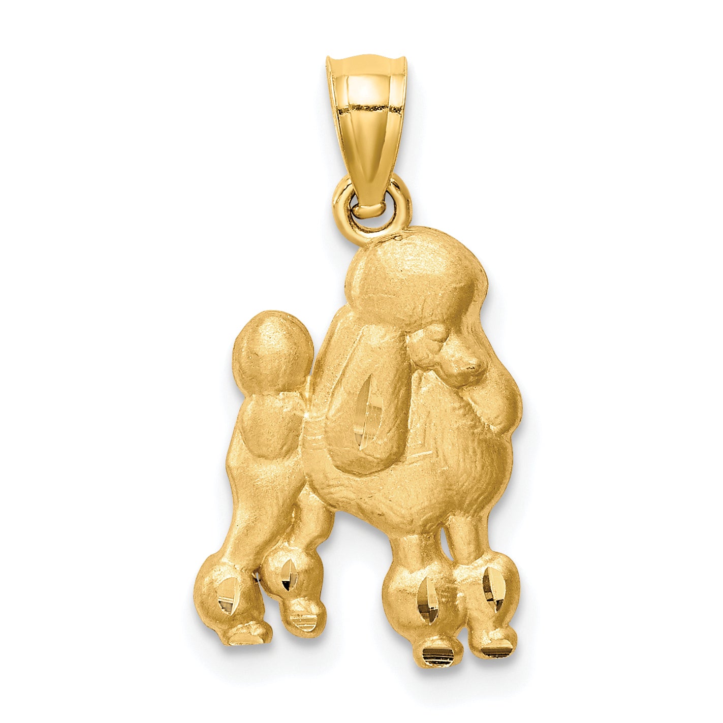 14K Diamond-cut Poodle Pendant Main image