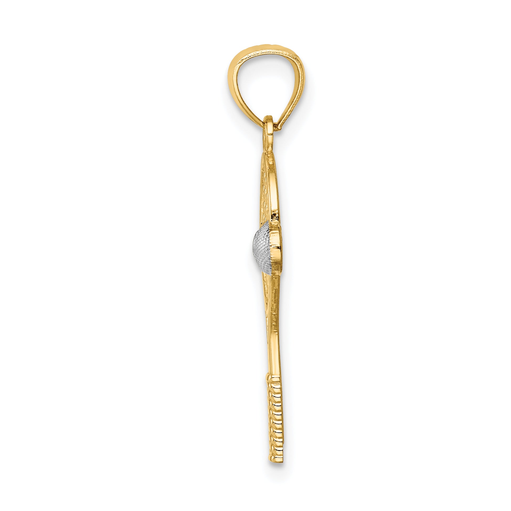 14K w/White Rhodium Tennis Pendant Secondary image