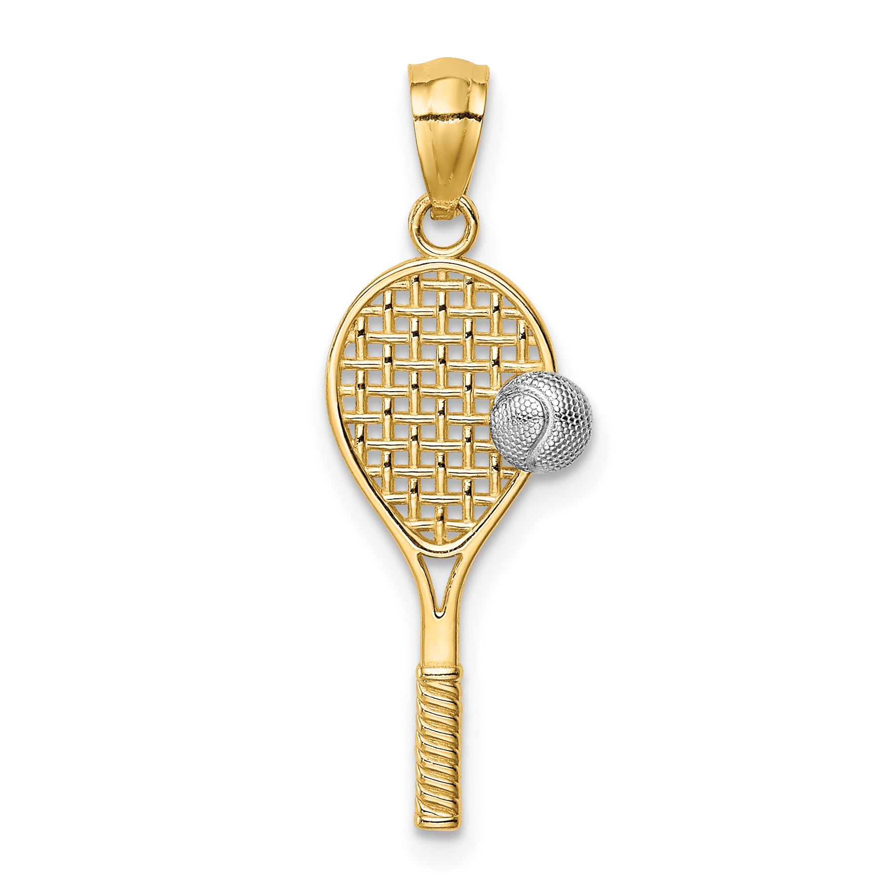 14K w/White Rhodium Tennis Pendant Main image