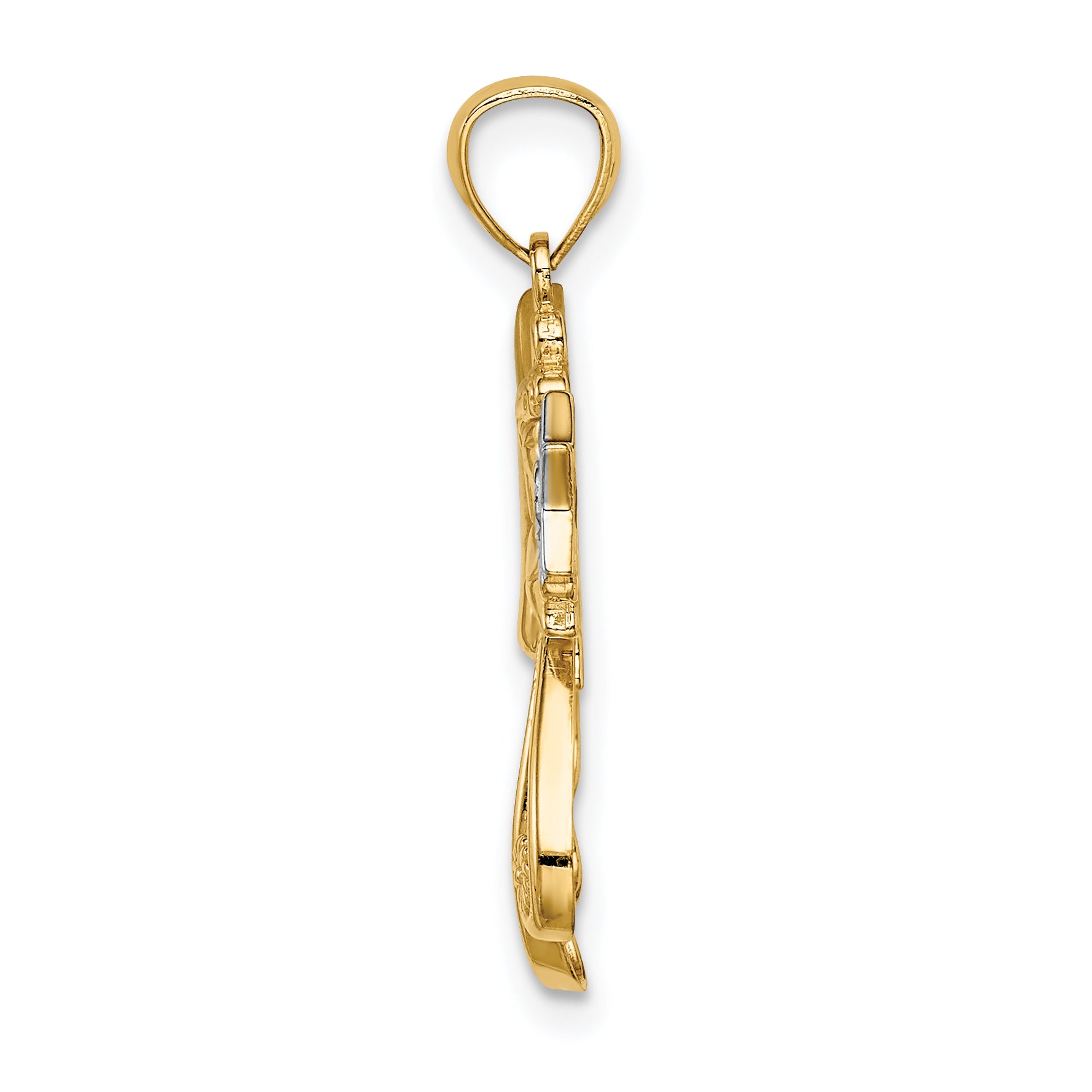 14K w/Rhodium D/C Angel with a Star Secondary image