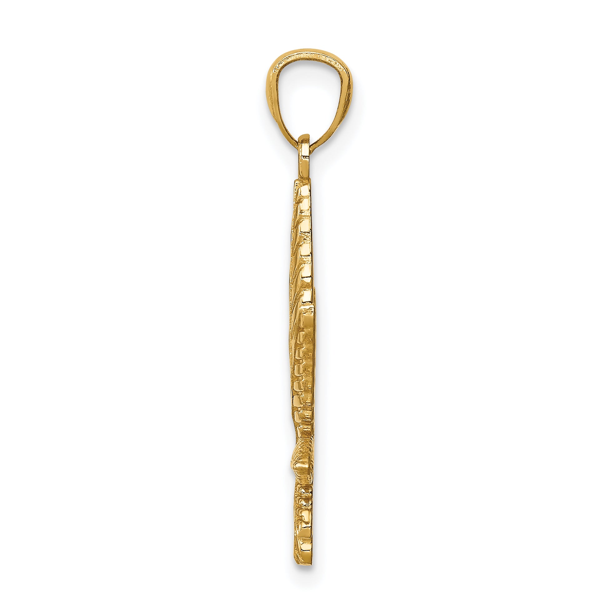 14K Leaf Pendant