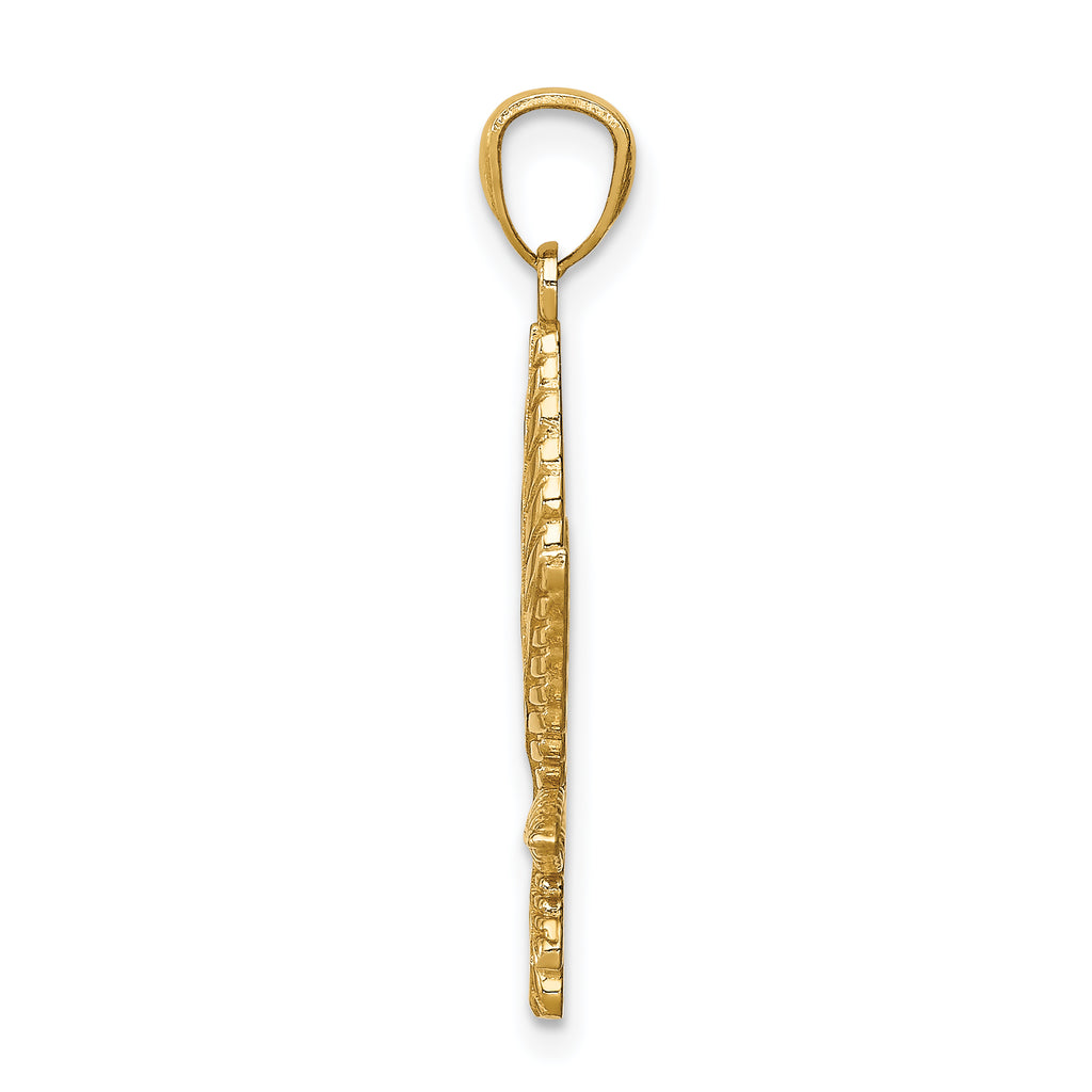 14K Leaf Pendant