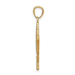 14K Leaf Pendant