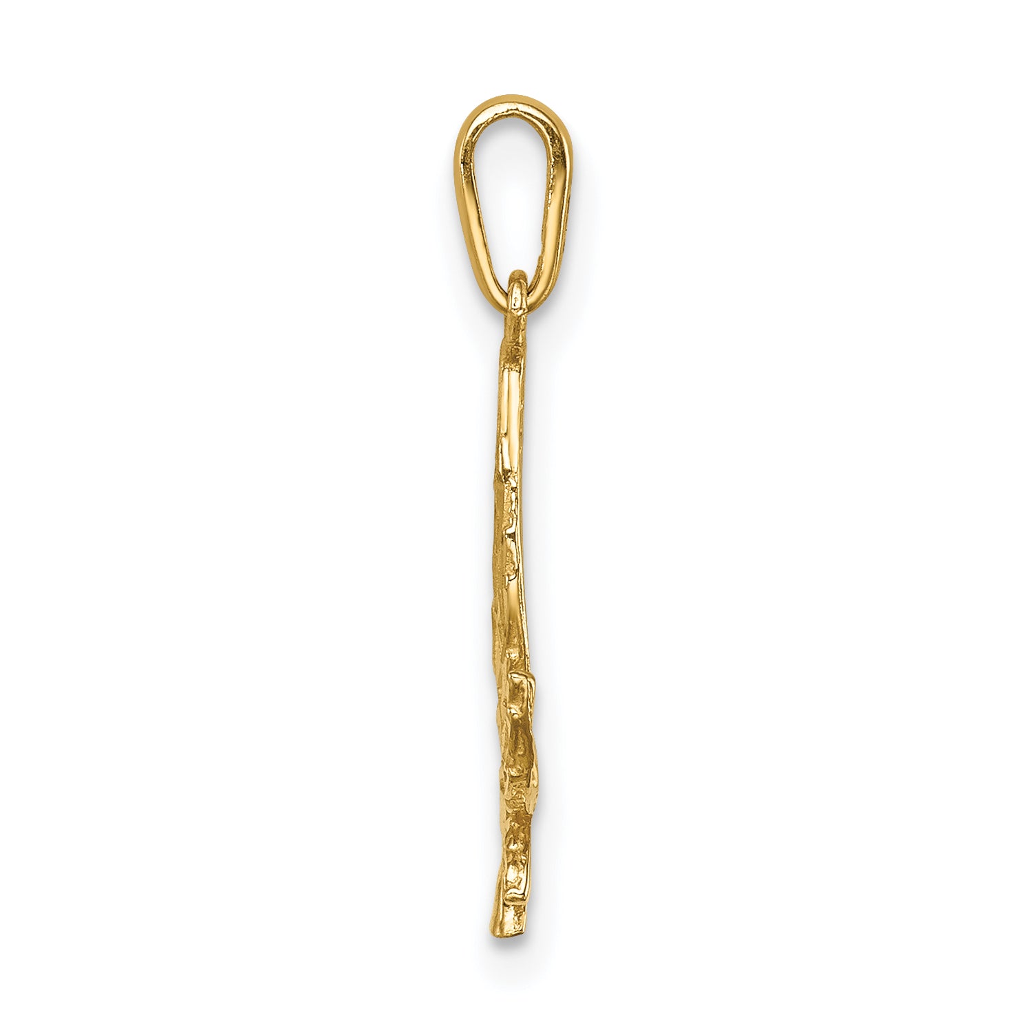 14K Diamond-Cut Leaf Pendant Secondary image