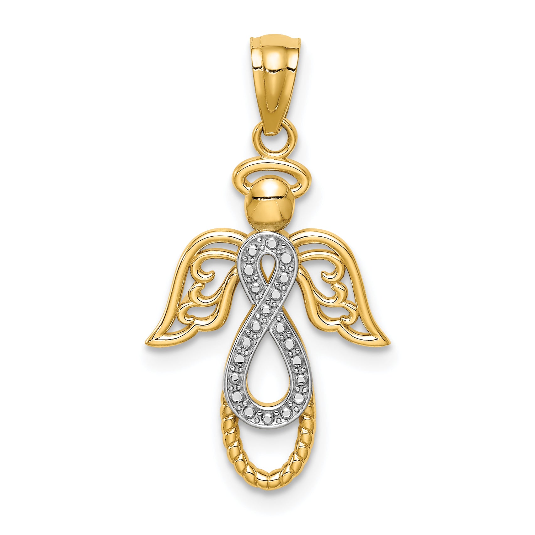 14K W/Rhodium Infinity Angel Pendant Main image