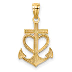 14K Anchor with Heart Pendant