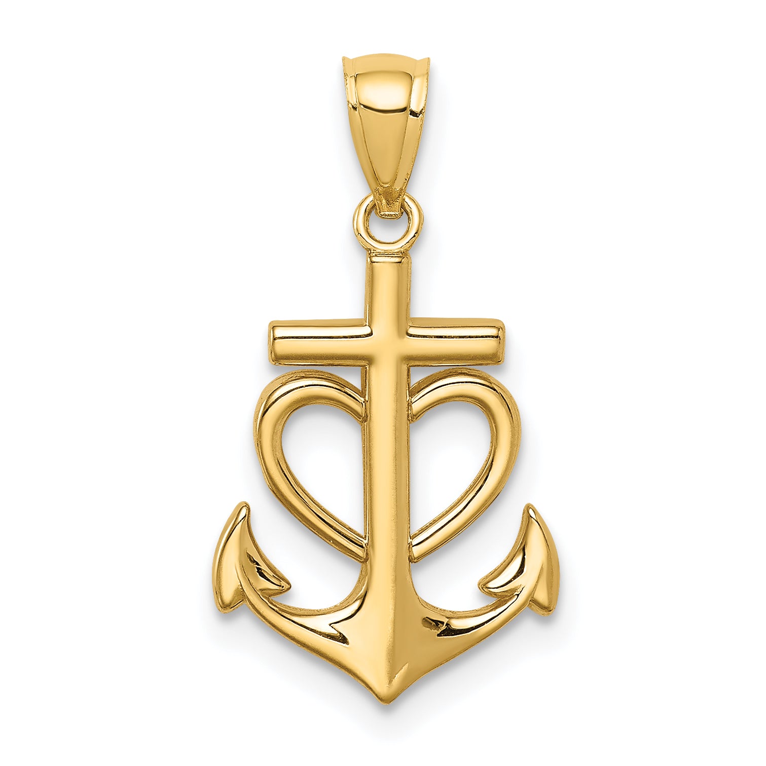 14K Anchor with Heart Pendant Main image