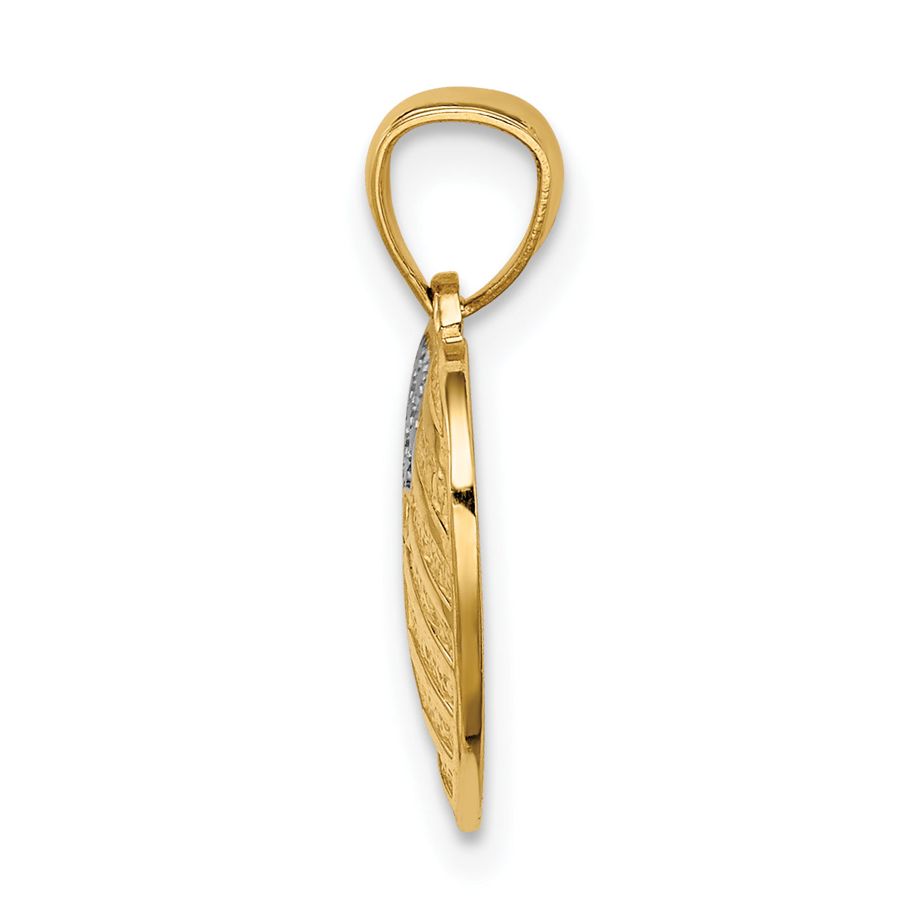 14K w/Rhodium US Flag With Cross Heart Pendant Secondary image