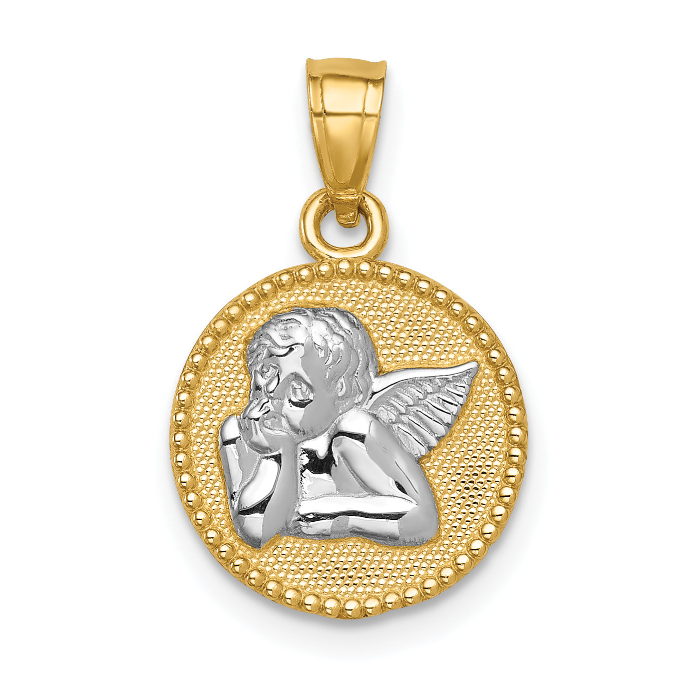 14K w/Rhodium Angel Pendant Main image