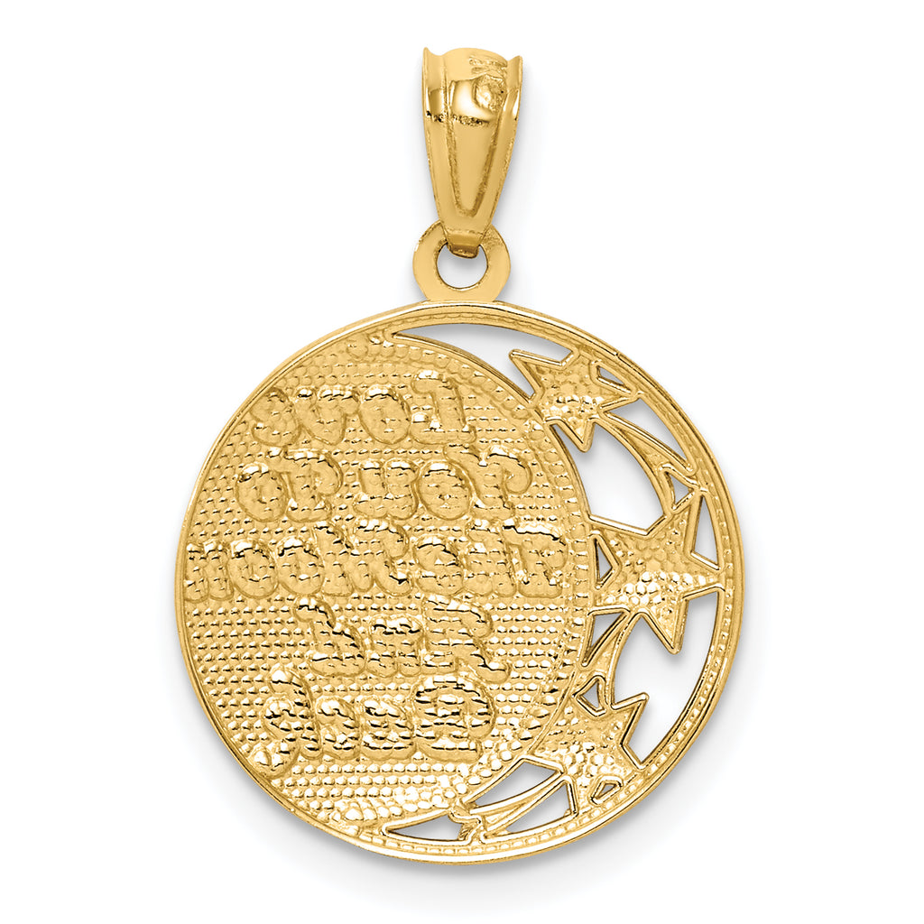 14K w/ Rhodium LOVE YOU TO THE MOON AND BACK Pendant