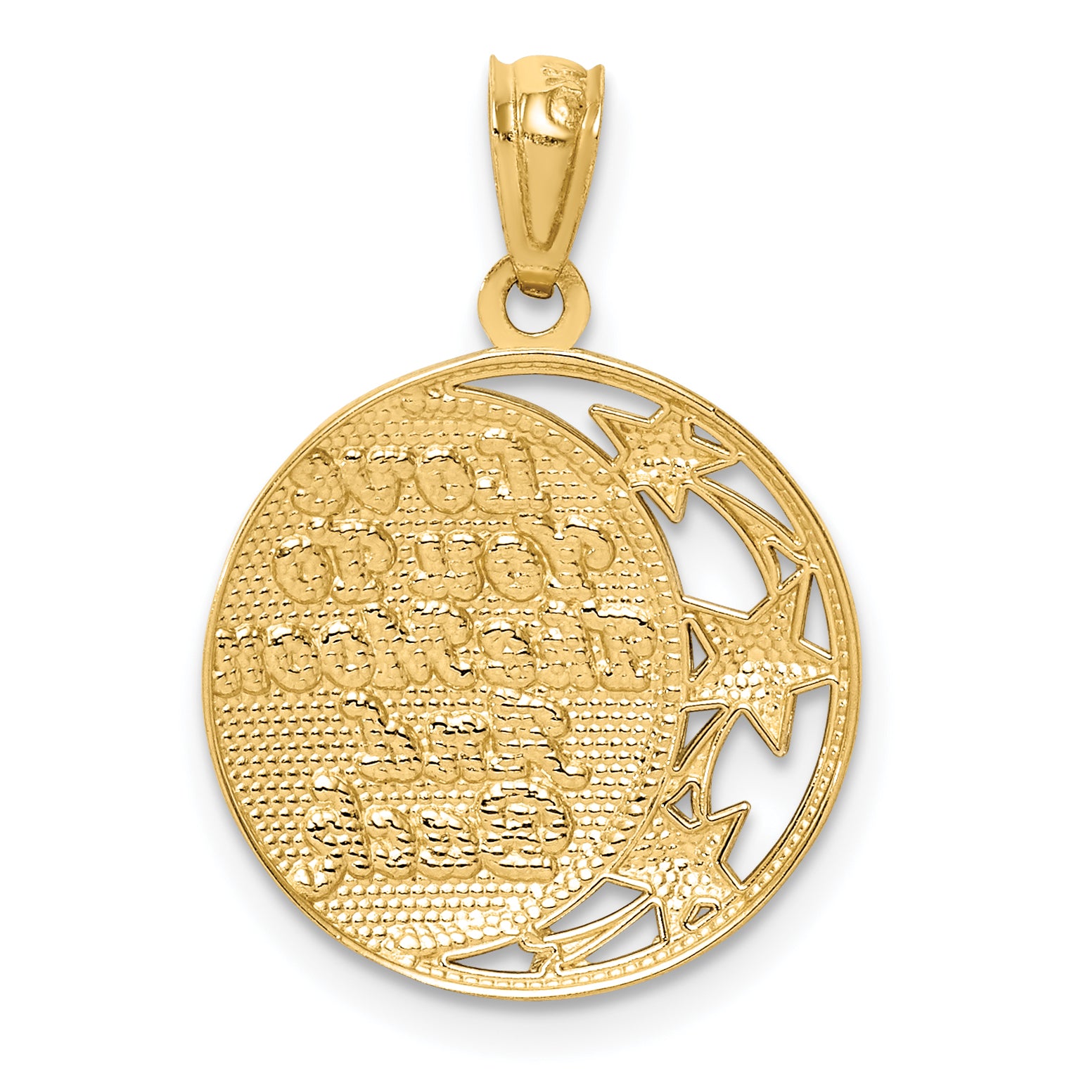 14K w/ Rhodium LOVE YOU TO THE MOON AND BACK Pendant