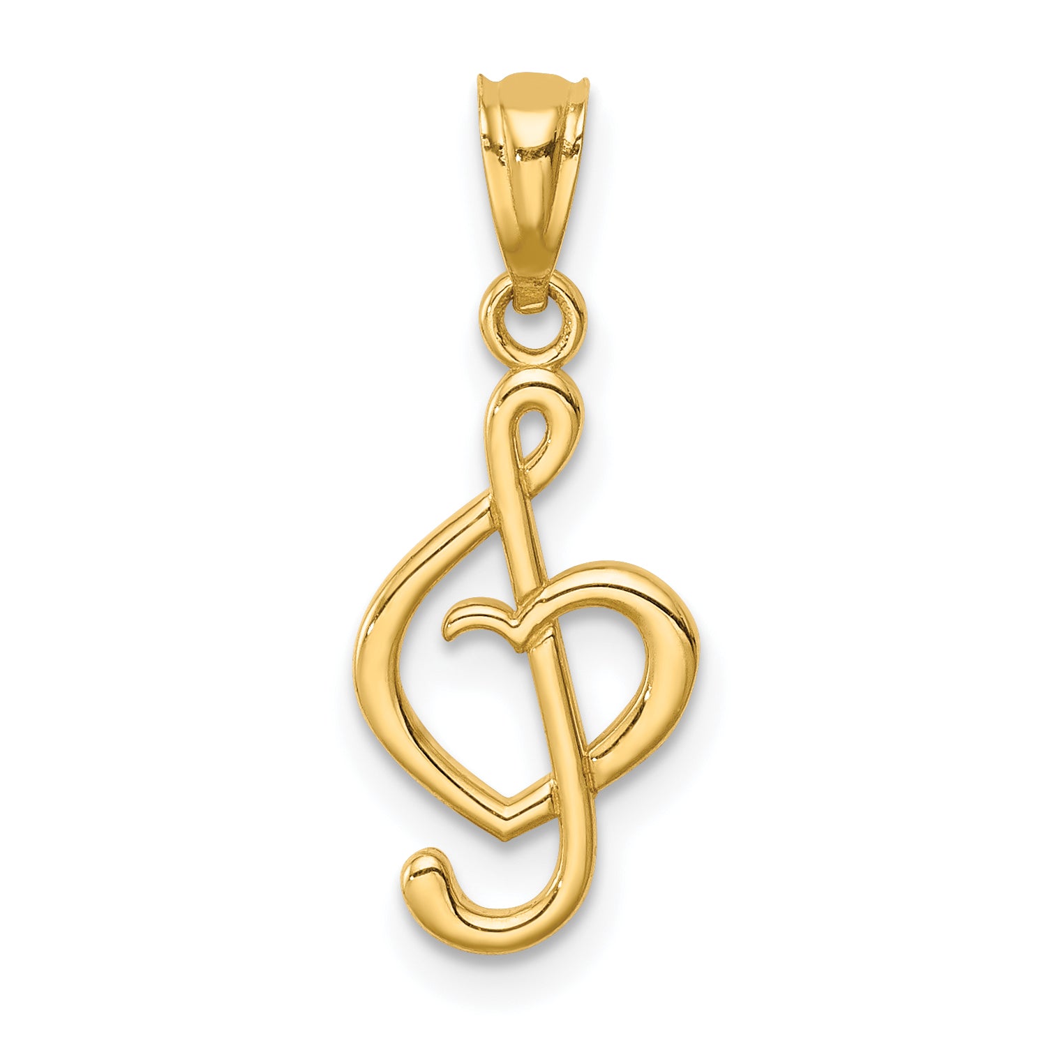 14K Treble Clef With Heart Pendant Main image