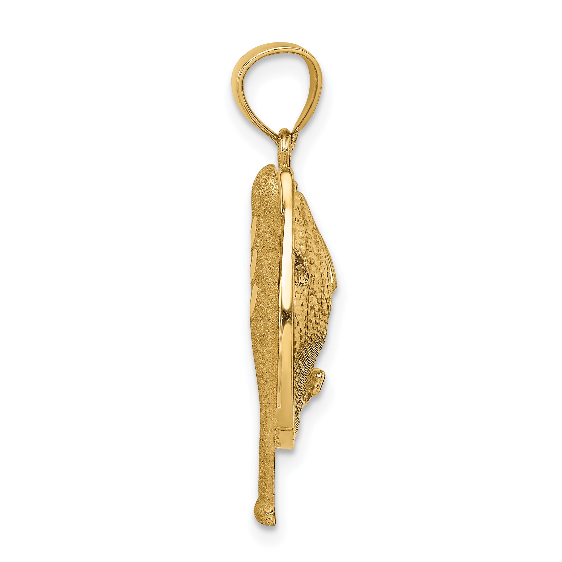 14K D/C White Rhodium Baseball Bat Glove Ball Pendant Secondary image