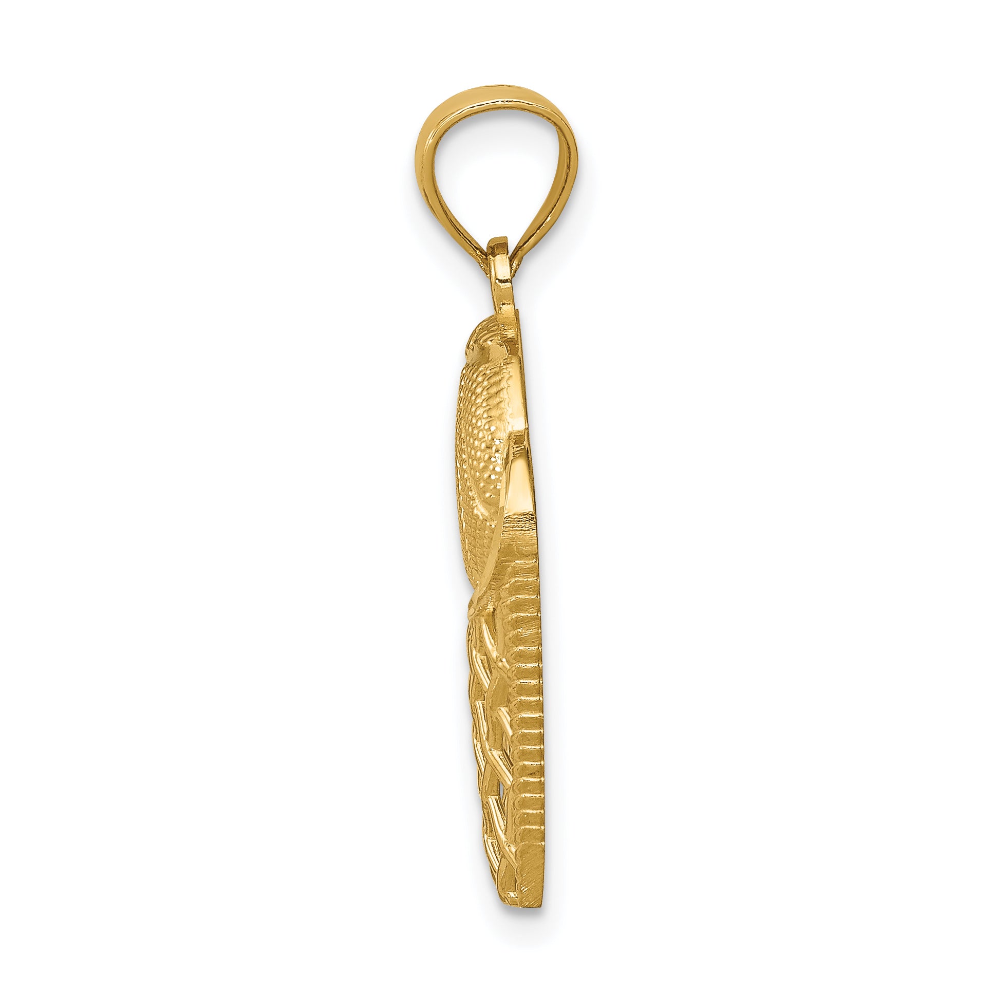 14K Basketball in Hoop Pendant Secondary image