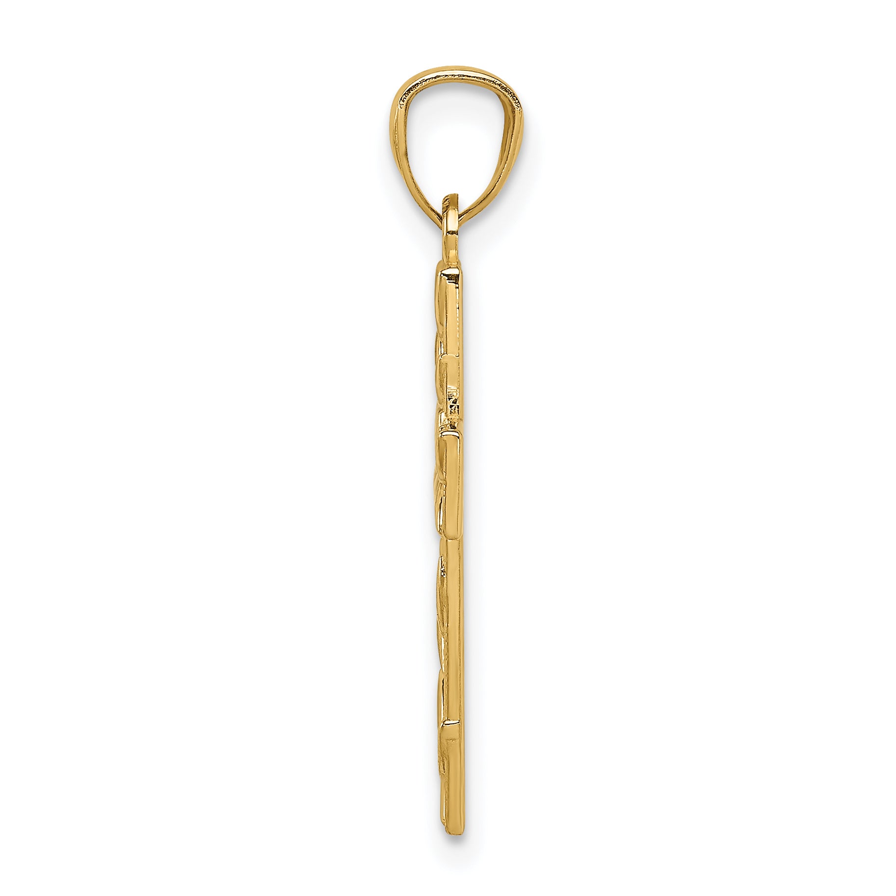 14K Leaf Cross Pendant Secondary image