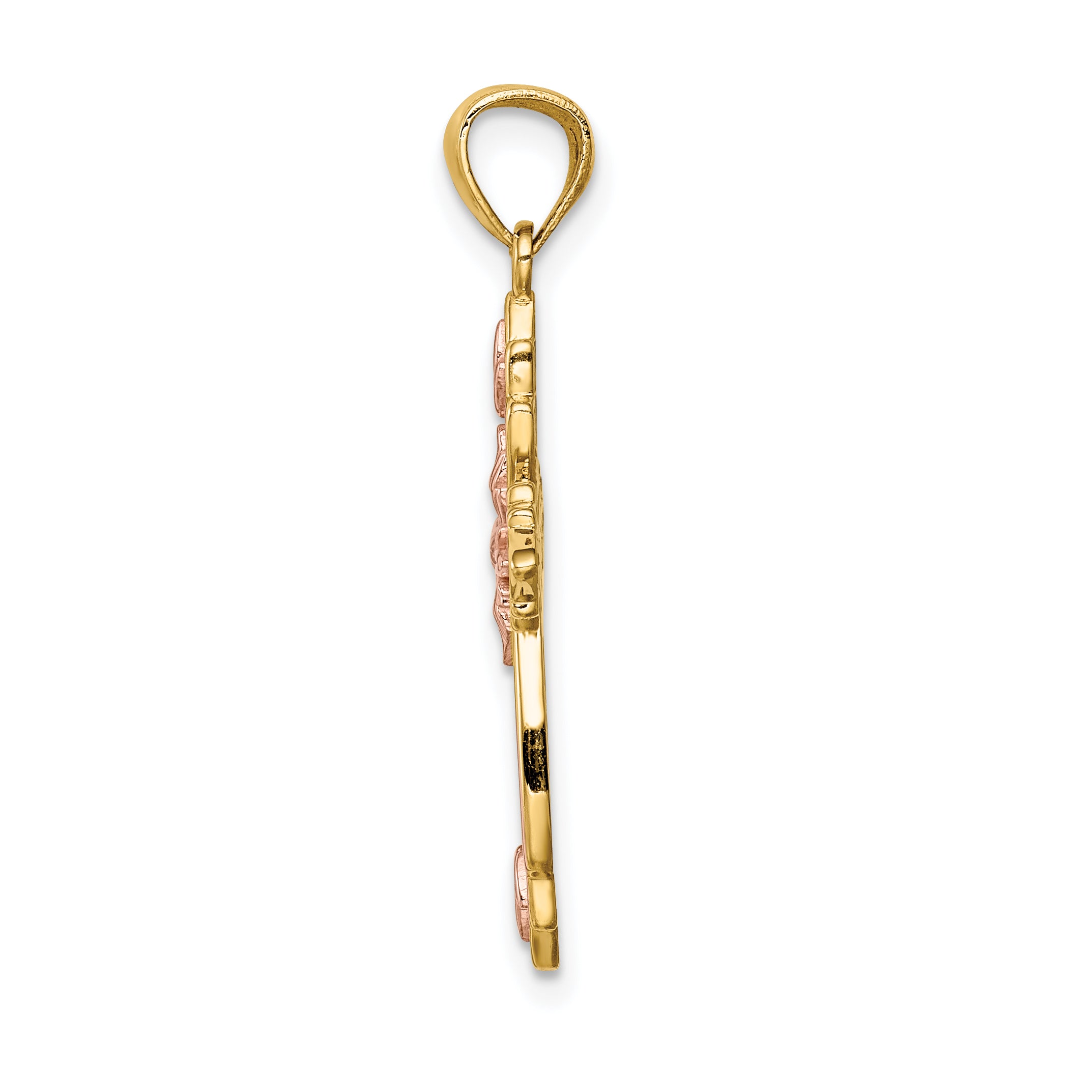 14K Two-Tone Cross Pendant Secondary image