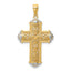 14K White Rhodium D/C Reversible Cross Pendant