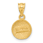 14K Gold Basketball Charm with Polished Finish and Textured Details