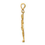 14K Gold Satin Diamond-Cut Libra Zodiac Charm  Elegant, Themed Design