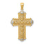 14K White Rhodium D/C Reversible Cross Pendant