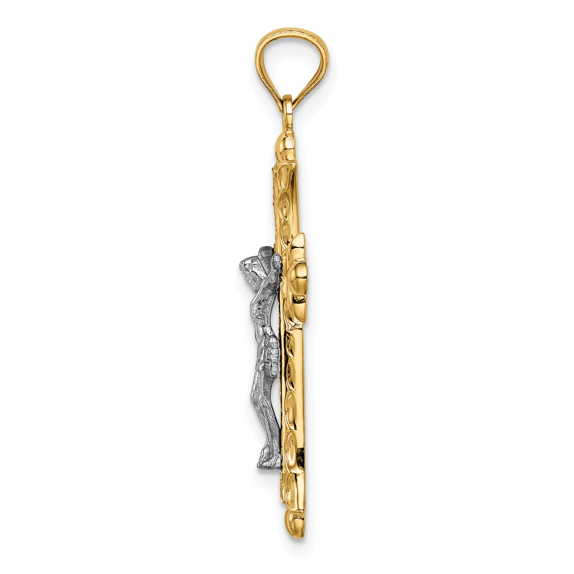 14K Two-Tone Florentine Crucifix Secondary image