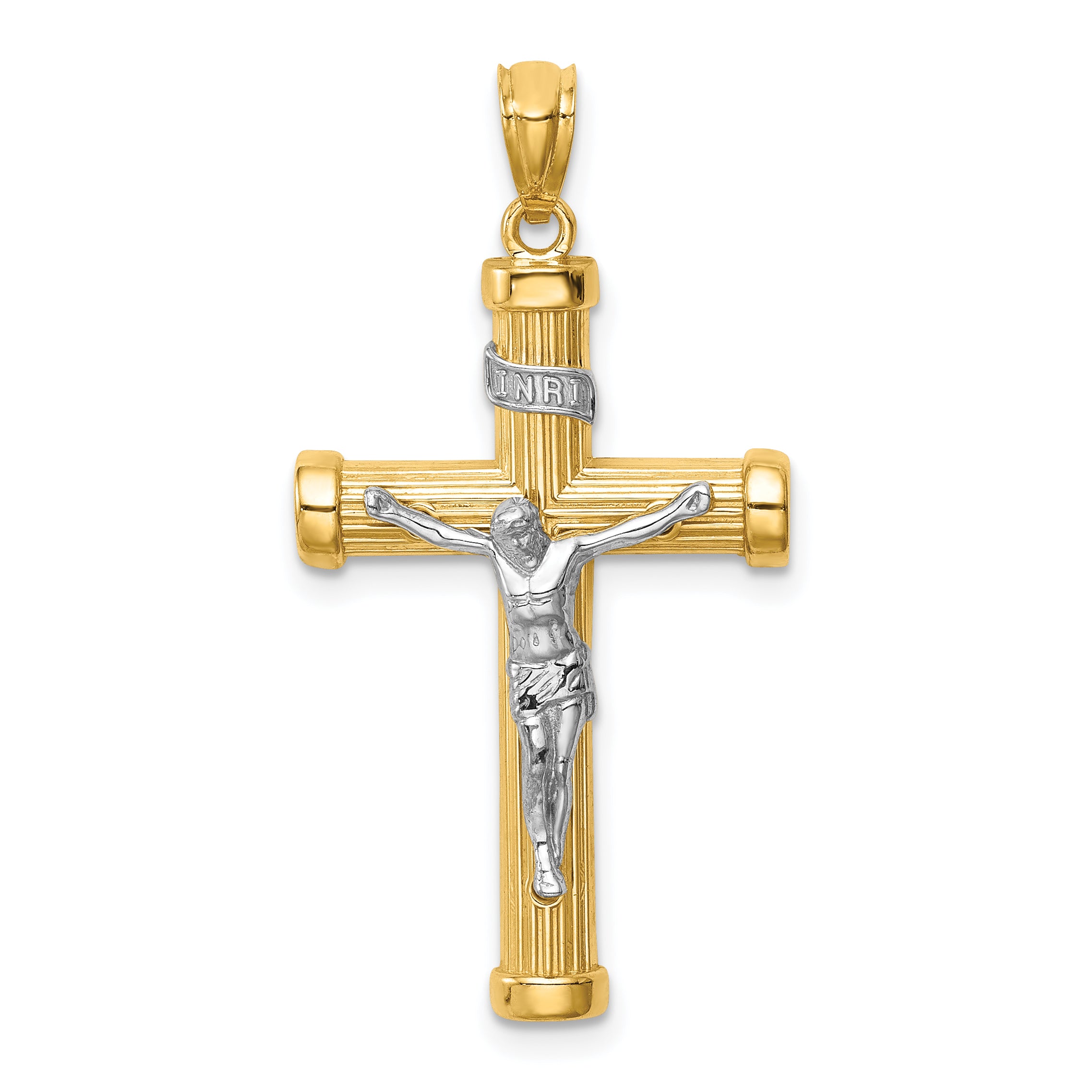 14K Two-Tone Inri Crucifix Main image