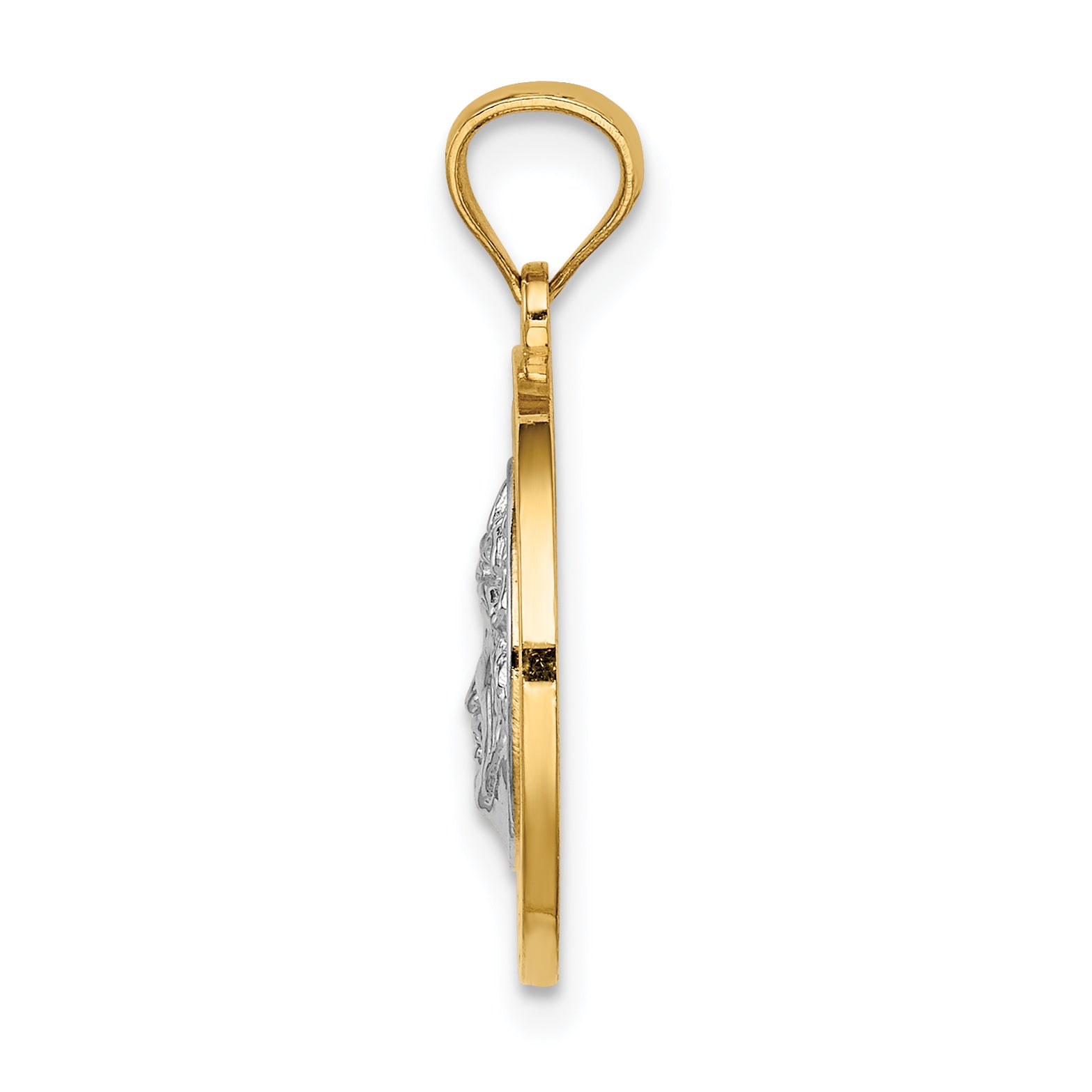 14K w/White Rhodium Jesus Medal Secondary image