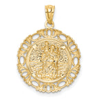 14K w/ Rhodium St. Christopher Medal