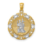 14K w/ Rhodium St. Christopher Medal