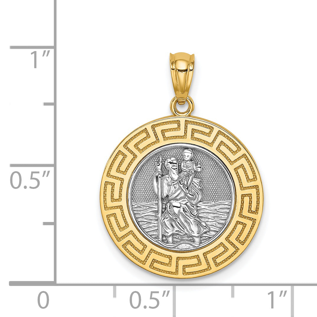 14K w/ Rhodium St. Christopher Medal Secondary image