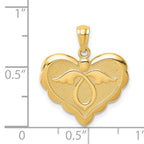 14K Yellow Gold Angel in Heart Pendant