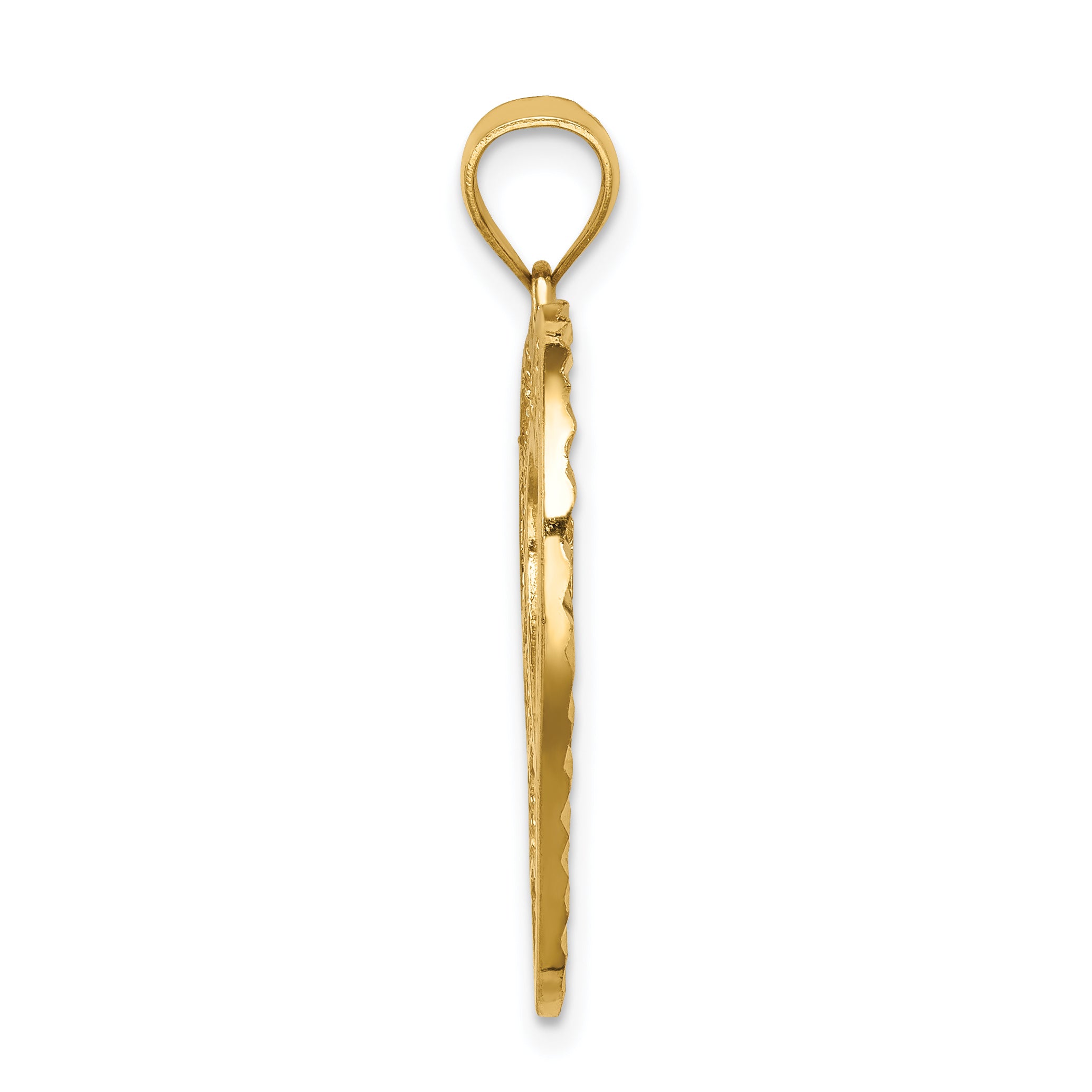 14K Diamond-cut Heart Pendant Secondary image