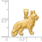 14K Diamond-cut German Shepherd Pendant