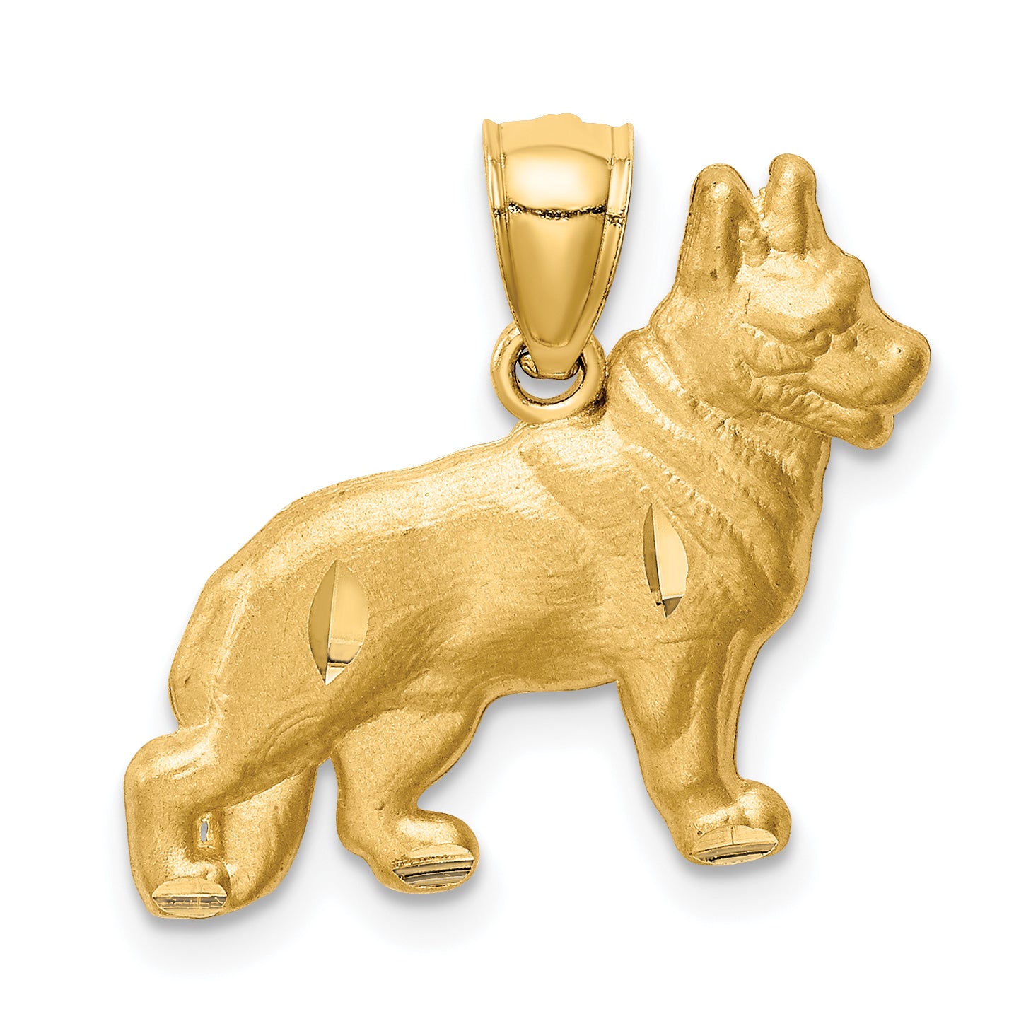 14K Diamond-cut German Shepherd Pendant Main image