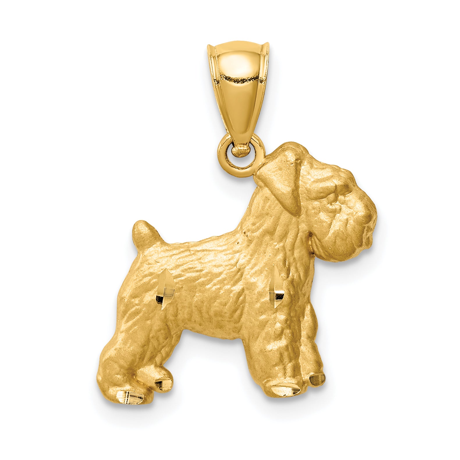 14K Diamond-cut Mini Schnauzer Pendant Main image