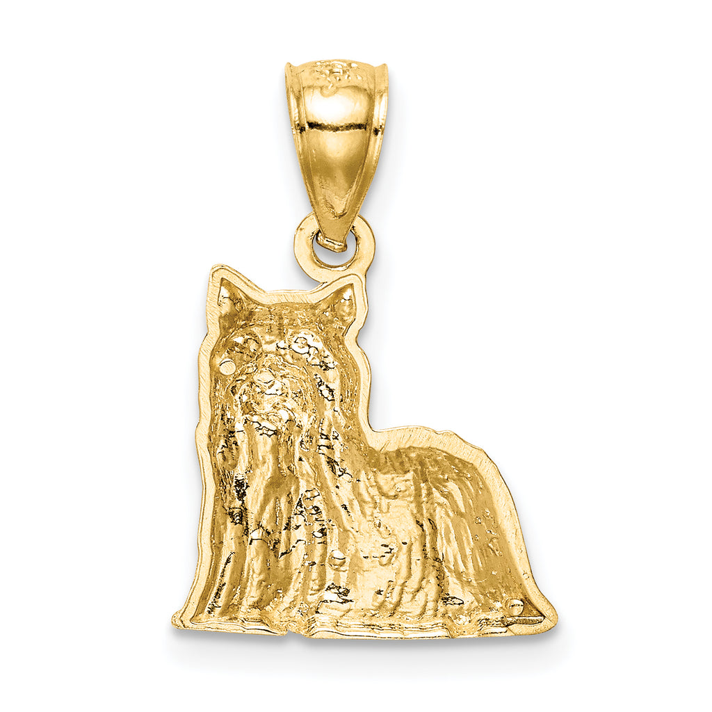 14K Diamond-cut Yorkshire Terrier Pendant