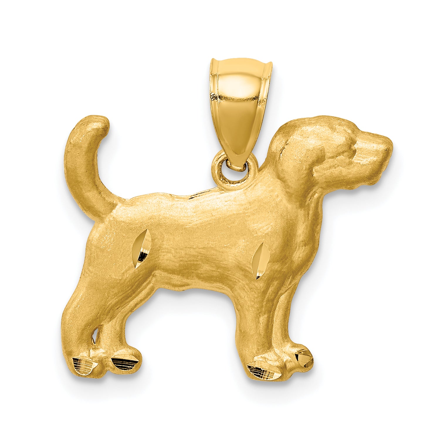 14K Diamond-cut Beagle Pendant Main image
