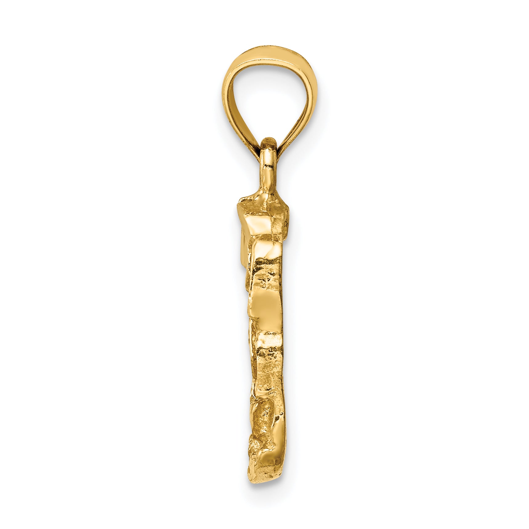 Diamond-Cut Nugget Pendant in 14K Yellow Gold