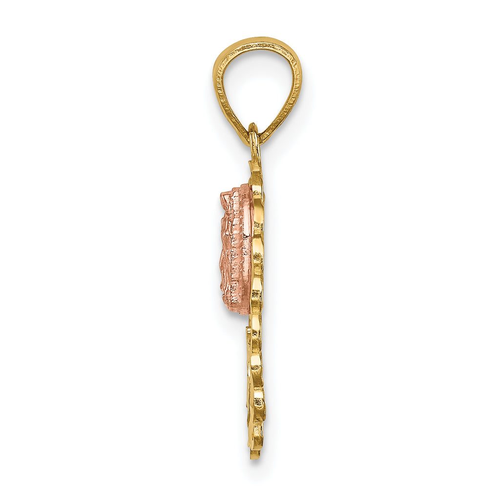 14K Two-tone w/White Rhodium Lady of Guadalupe 15 Pendant