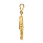 14K Gold Satin Diamond-Cut Pisces Zodiac Charm  Elegant and Themed Pendant