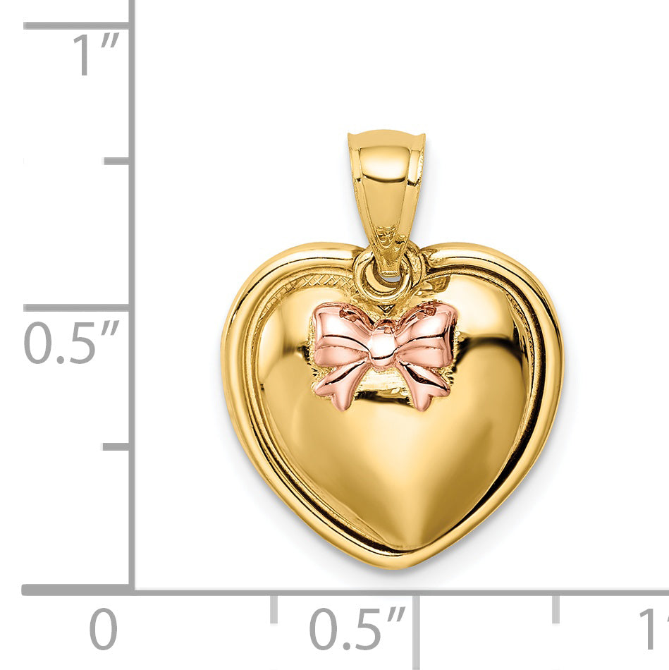 14K w/Rose Plating I Love You in Heart Pendant