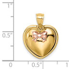 14K w/Rose Plating I Love You in Heart Pendant
