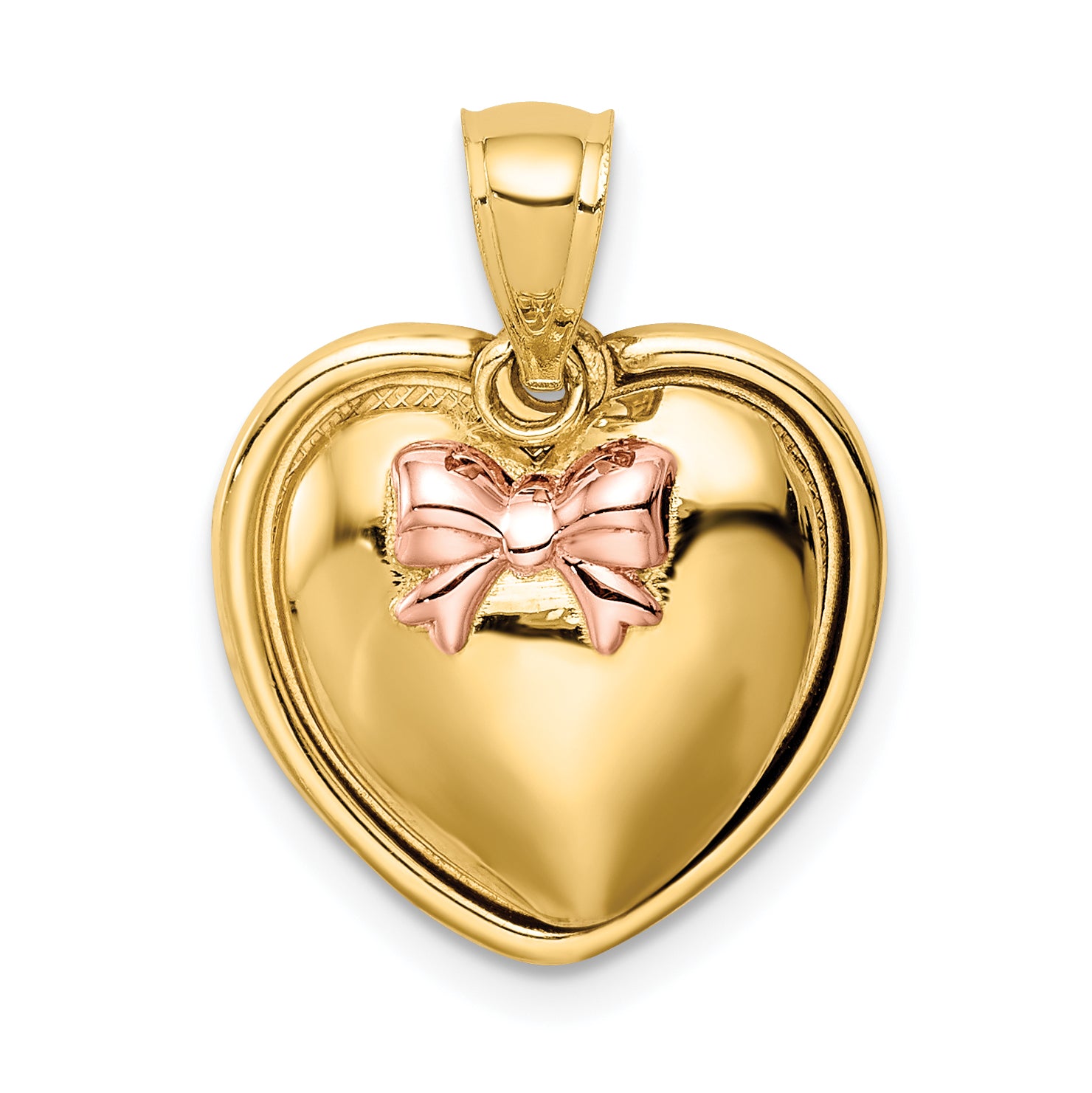 14K w/Rose Plating I Love You in Heart Pendant Main image