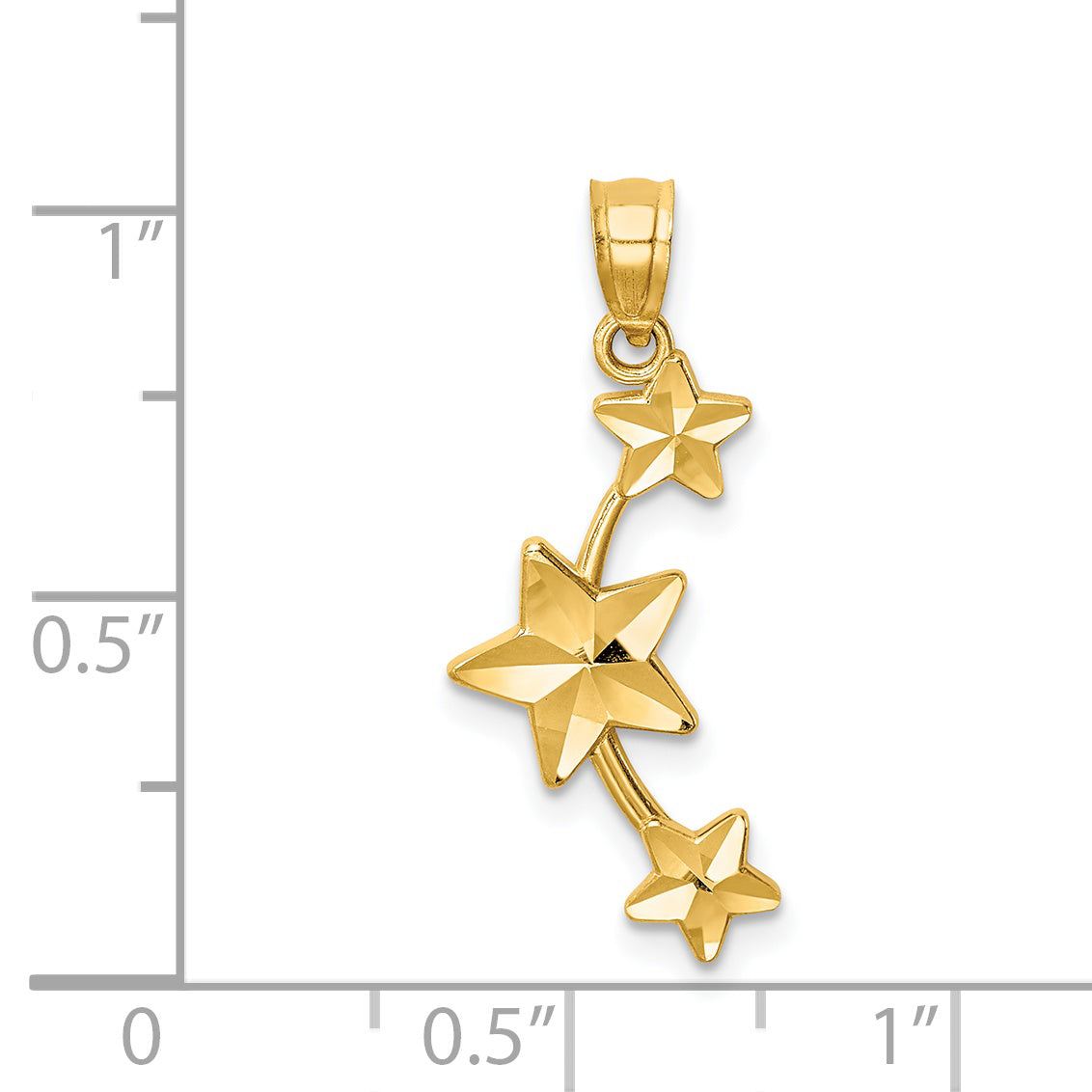 14K D/C Stars Pendant