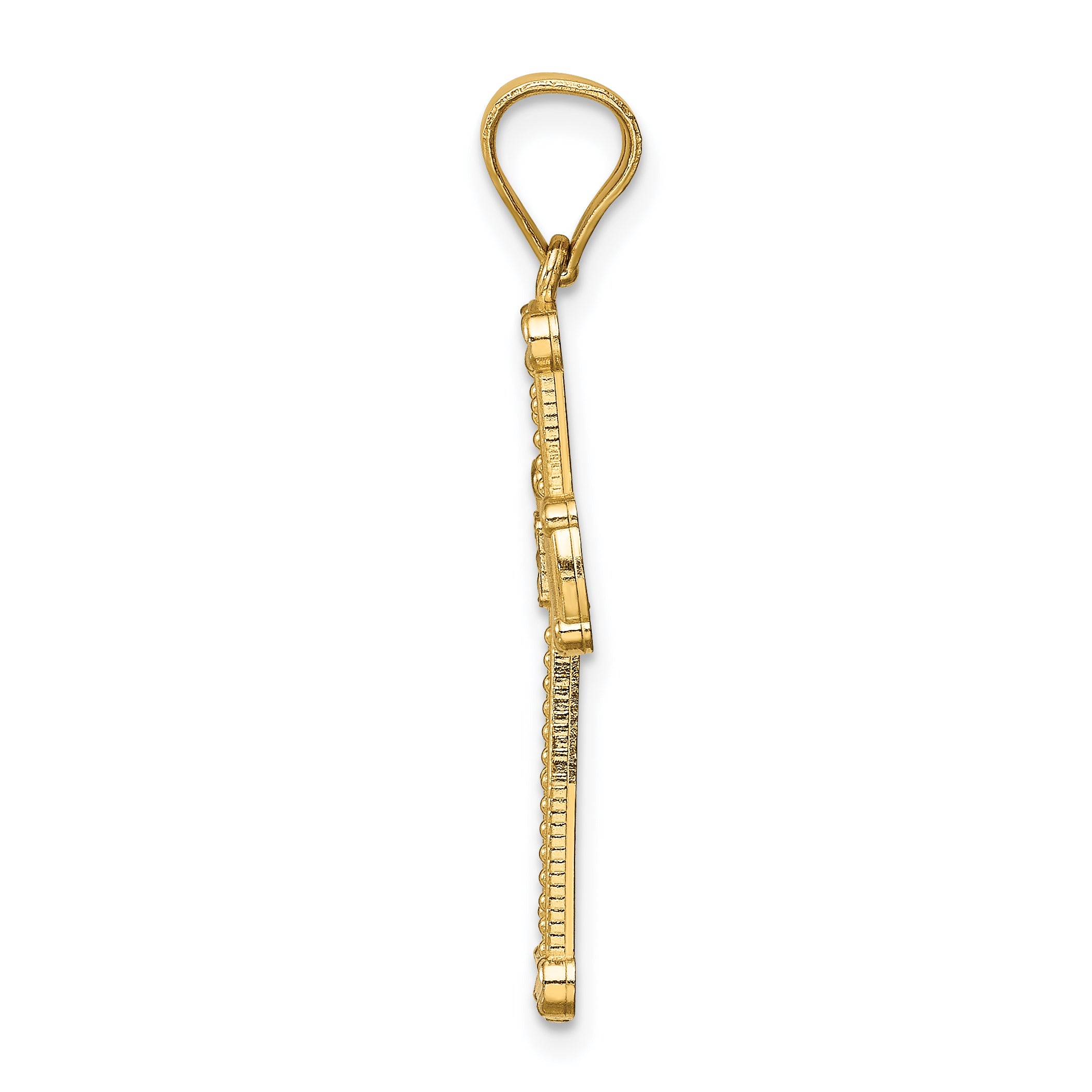 14K w/Rhodium Cross Pendant Secondary image