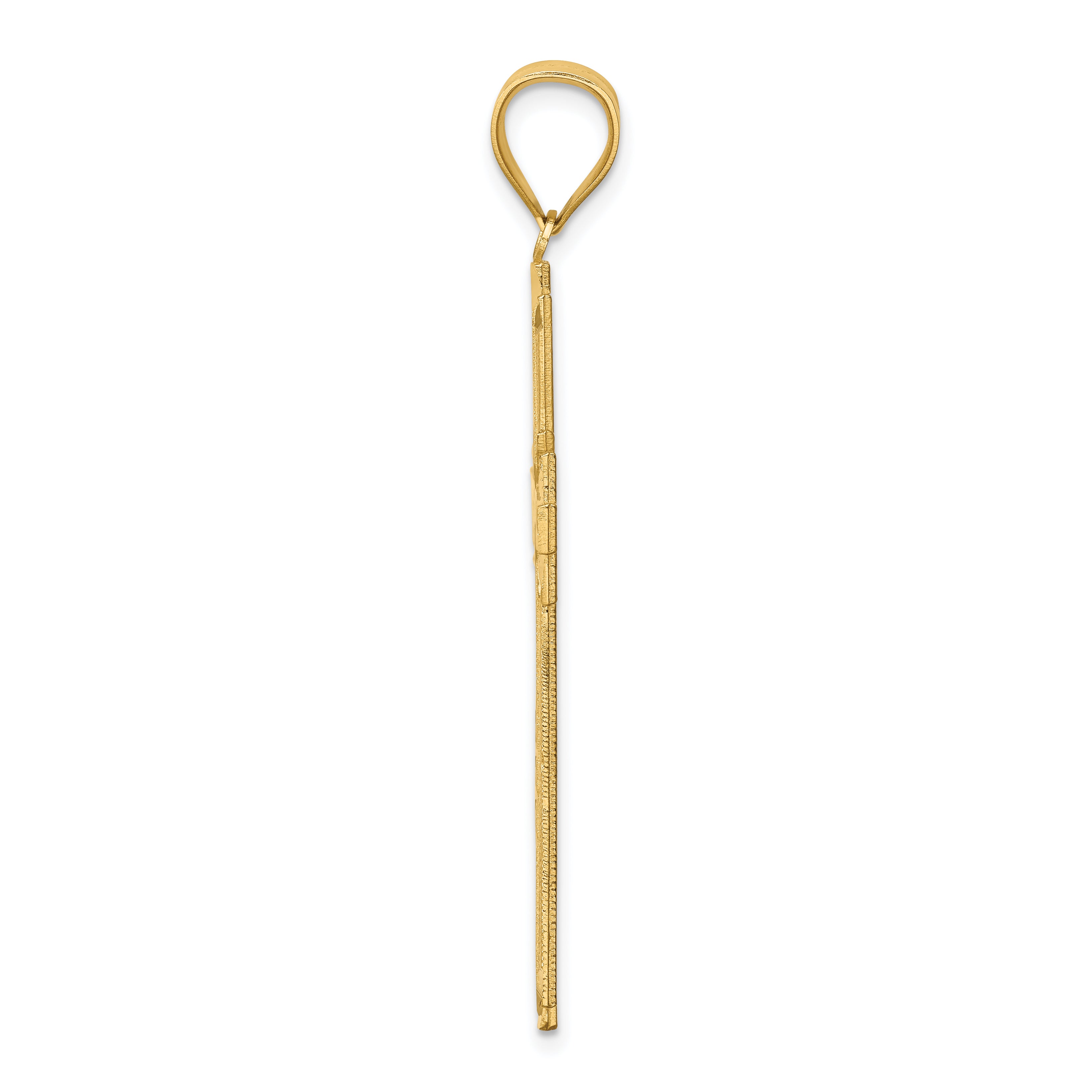 14K Diamond-cut Cross Pendant Secondary image