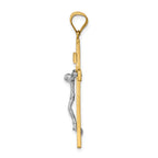 14K Two-tone INRI Crucifix Pendant