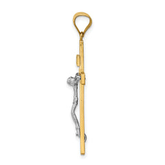 14K Two-tone INRI Crucifix Pendant