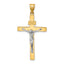 14K Two-tone INRI Crucifix Pendant